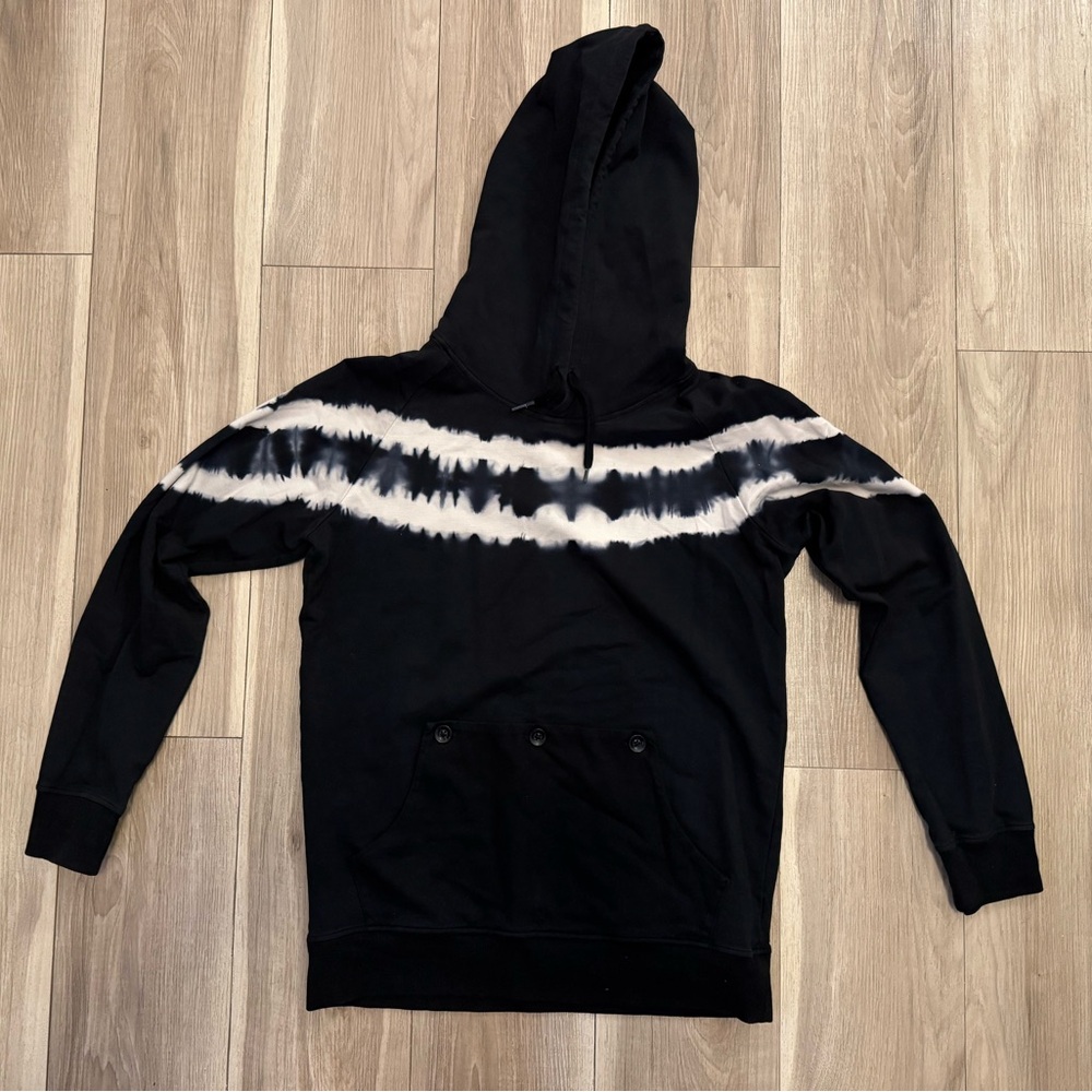 Black and White Tie-Dye Men's Sweater